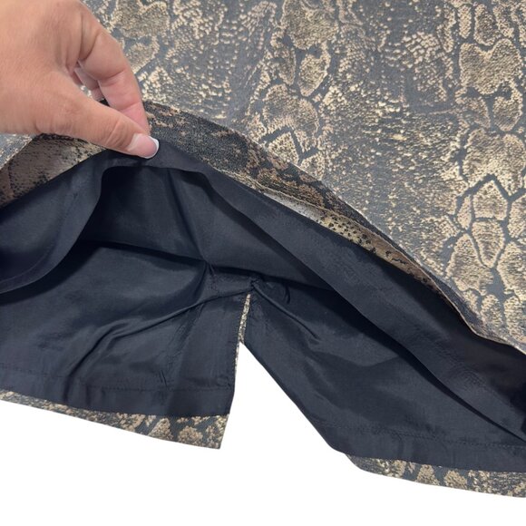 GIANNI BINI Snake Print Metallic Cotton-Blend Pencil Skirt Zip Closure Womens 12 - Picture 11 of 11